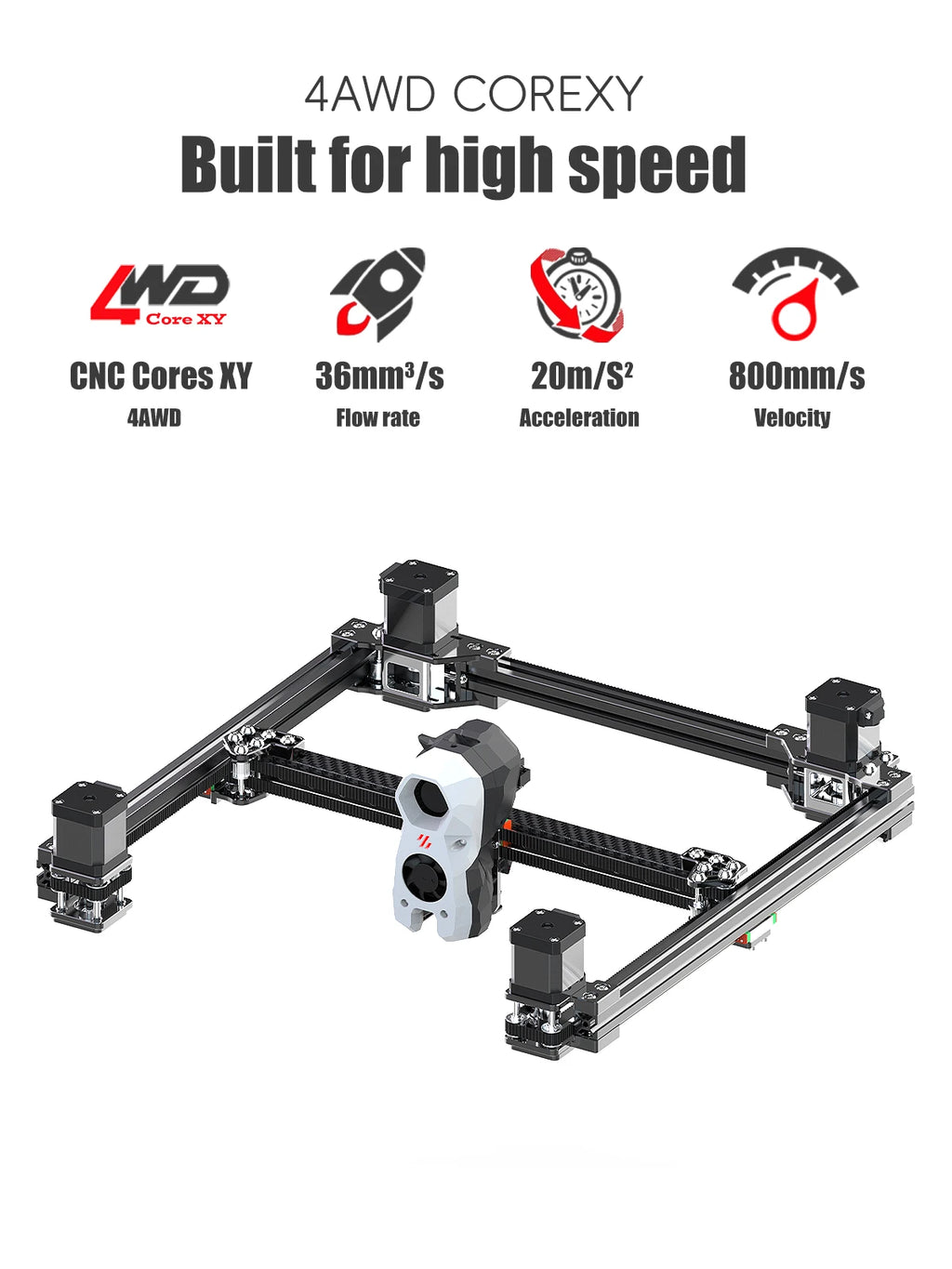 SIBOOR Voron Trident [June] 3D Printer 4AWD with CNC Metal Structure CoreXY DIY High Speed ​​3D Printer Kits AWD Components Full