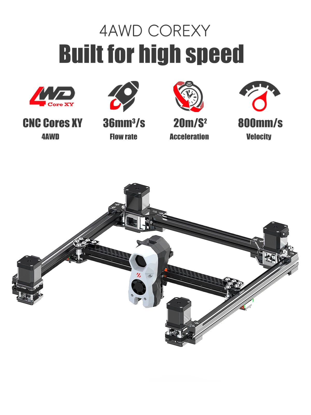 SIBOOR Voron Trident [June] 3D Printer 4AWD with CNC Metal Structure CoreXY DIY High Speed ​​3D Printer Kits AWD Components Full
