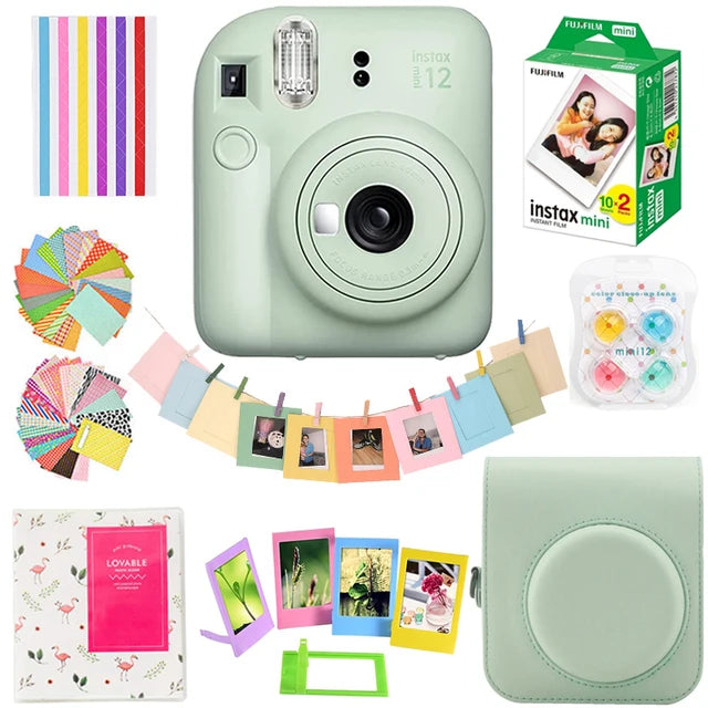 Original Fujifilm Instax Mini12 Camera + 20 Sheets Instax Mini Film+ Album +Case Bag+ 10 in 1 Kits For Girl New Year's Day Gifts