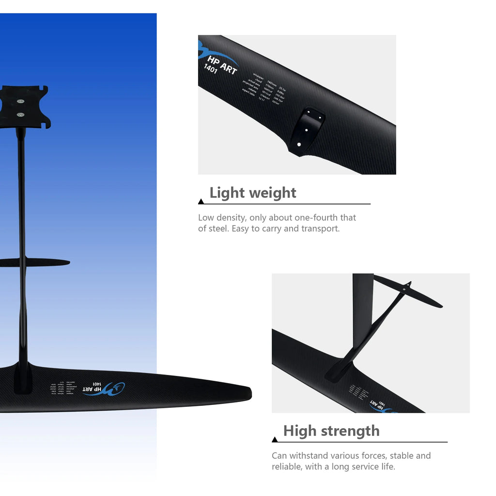 ART Series Unpowered Hydrofoil GY-1401 1611sqcm High Endurance Carbon Fiber Material Advanced No Logo Hydrofoil Surfing