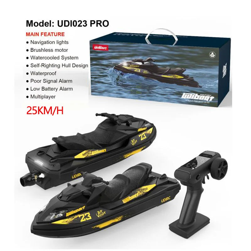 UDI023 RC Speedboat 2.4G Jet Spray RC Boat Remote Control Ship Waterproof Self-Righting LED Lights RTR High-Speed ​​Models Toys