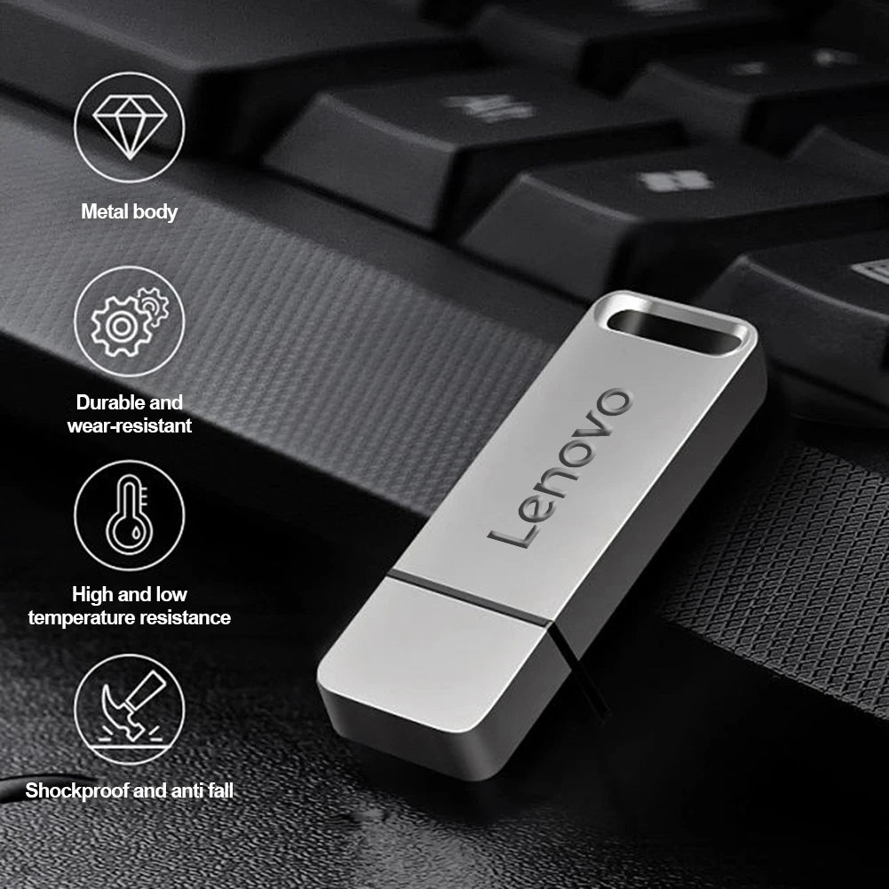 Lenovo Metal 64TB U Disk Flash Drive USB 3.0 High Speed ​​File Transfer 16TB 8TB Ultra-large Capacity Waterproof Mechanical Style