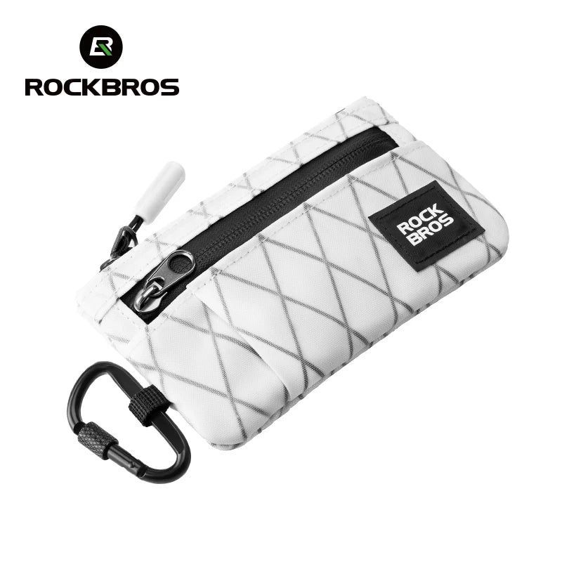 ROCKBROS Portable Wallet Card Bag Ultra-Light Stylish Sports Mini Credit Card Wallet with Hang Lock Compact Storage Bag