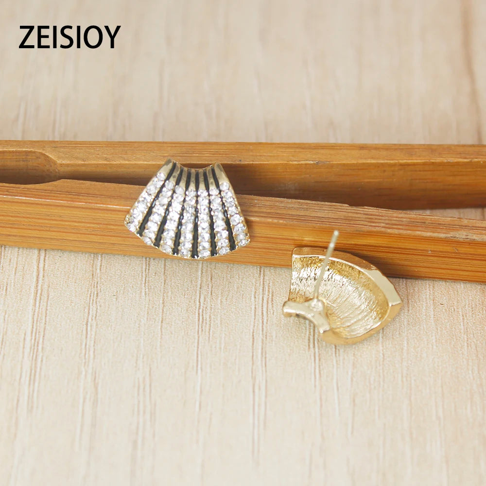 Advanced scallop temperament leopard print new women's earrings