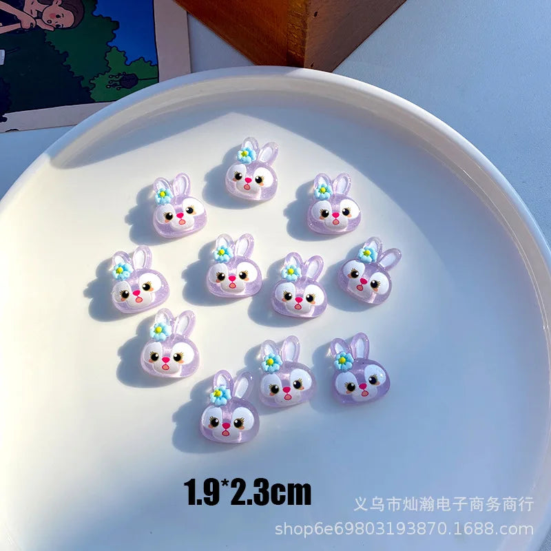 50 Pcs New Cute Resin Puppy Rabbit Fox  Flat Back Ornament Jewelry Making DIY Jewelry Manicure Accessories Crafts A2