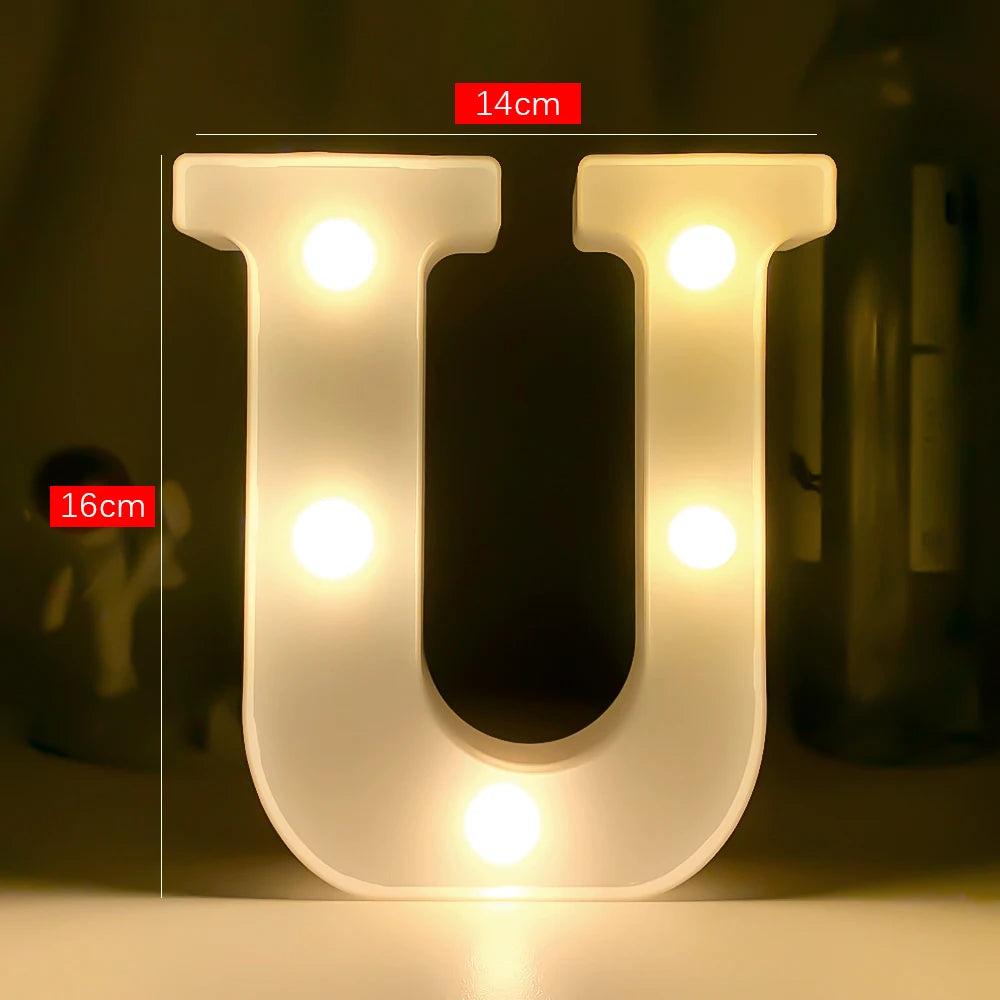 Creative Luminous Digital Number Letter Light AAA Battery Powered Lamp Night Light for Christmas Wedding Birthday Party Decor