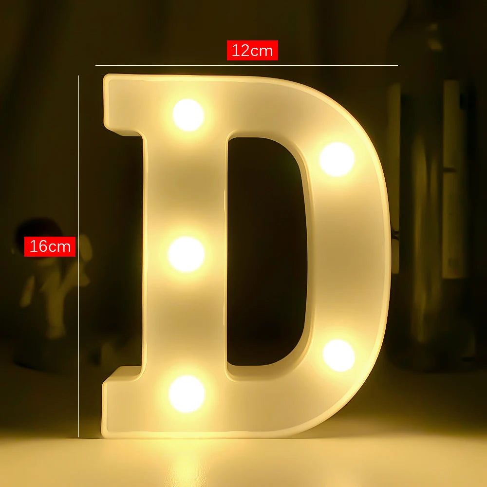 Creative Luminous Digital Number Letter Light AAA Battery Powered Lamp Night Light for Christmas Wedding Birthday Party Decor