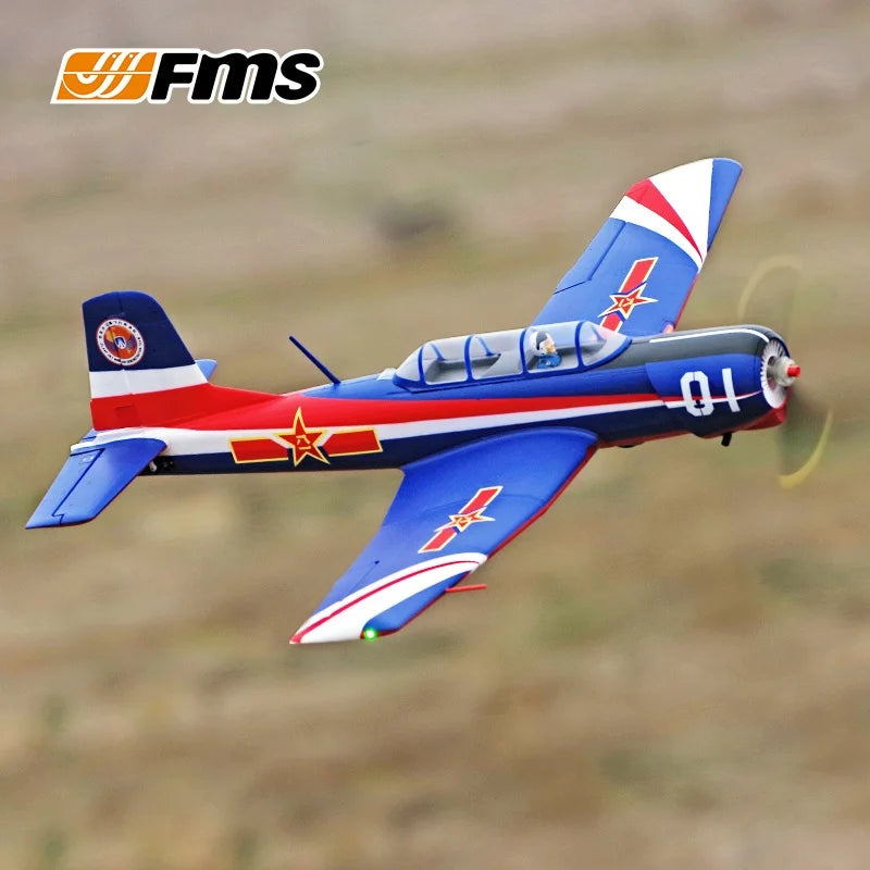 New FMS Model 1200mm First Class V2CJ-6 Air Force Fixed Wing Aircraft Training Aircraft Remote Controlled Electric Aircraft