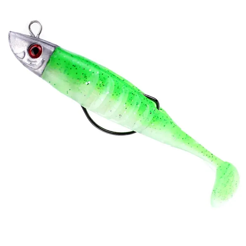 BURLE 10cm 15.5g 13cm 26g T Tail Soft Lure Jig Head Soft Fishing Lure With Barbed Hook