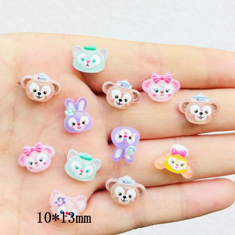50 Pcs New Cute Resin Puppy Rabbit Fox  Flat Back Ornament Jewelry Making DIY Jewelry Manicure Accessories Crafts A2