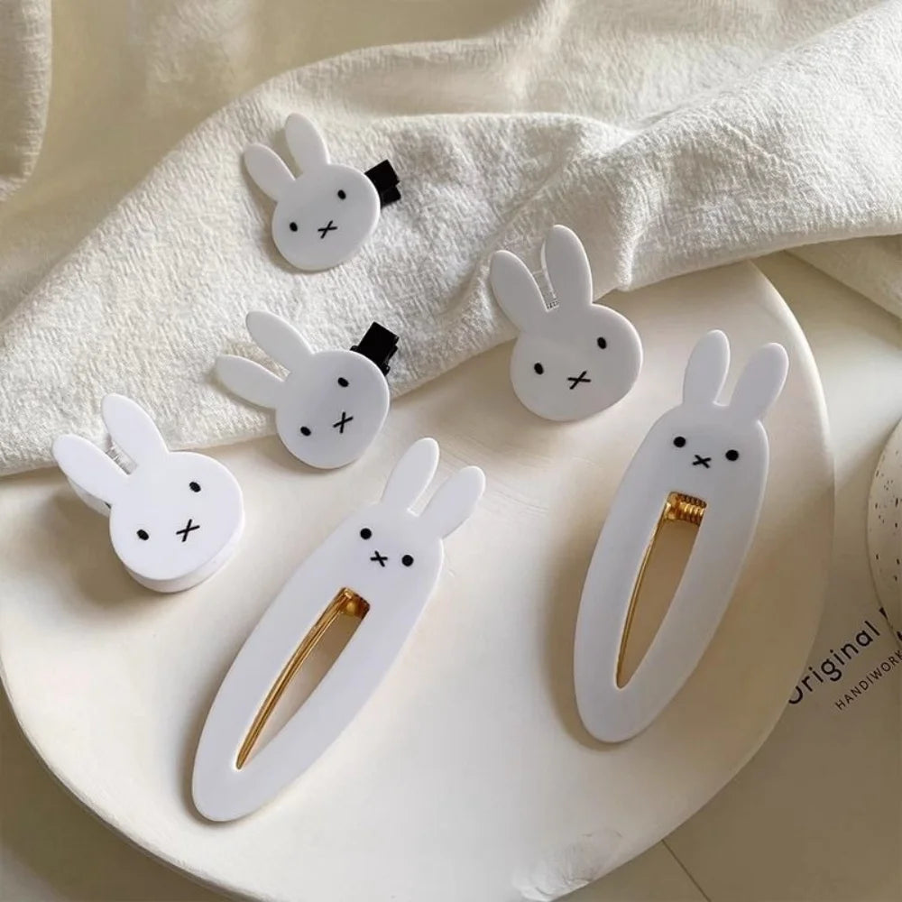 Cute Miffy Kawaii Ins Hair Decoration Clip Princess Bangs Clips Sweet Cool Rabbit Y2K Personality Headwear Student Girl Gifts