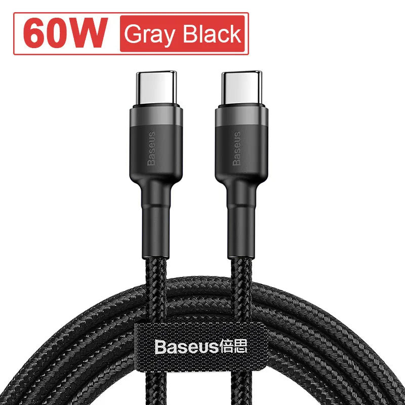 Baseus 100W USB C to USB Type C Cable for MacBook Pro Quick Charge 4.0 Fast Charging For iPhone 17/16/15 Pro max Charge Cable