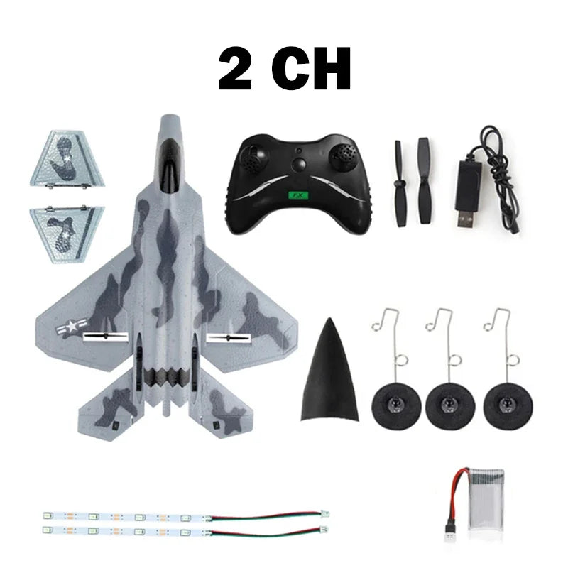Cross-border Hot Selling F22 Fighter Series FX-822 Fixed-wing Foam Airplane Dual-aisle Rc Airplane Model