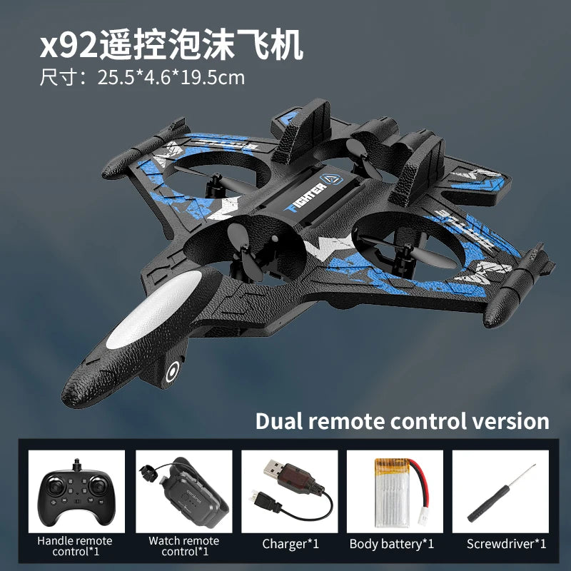 DWI 2025 D20S RC Plane Avoid Obstacles 2.4G Remote Control Aircraft EPP Foam Fighter with Gravity Sensing for Boys Kids gifts