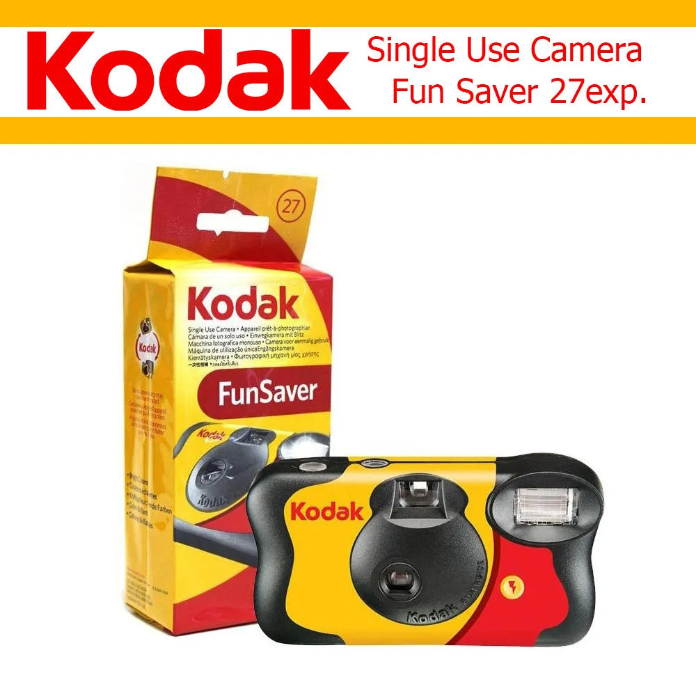 1-5 Pcs Original Kodak FunSaver Single Use Camera With Flash Disposable Point-and-Point Film Cameras 27 Sheets 39 Sheets