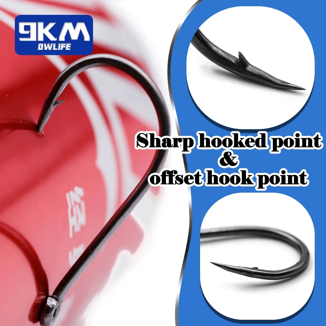 9KM Fishing Hooks 50~100Pcs Carp Hook Fishing Circle Hook Barbed Black High Carbon Steel Ice Fishing Accessories