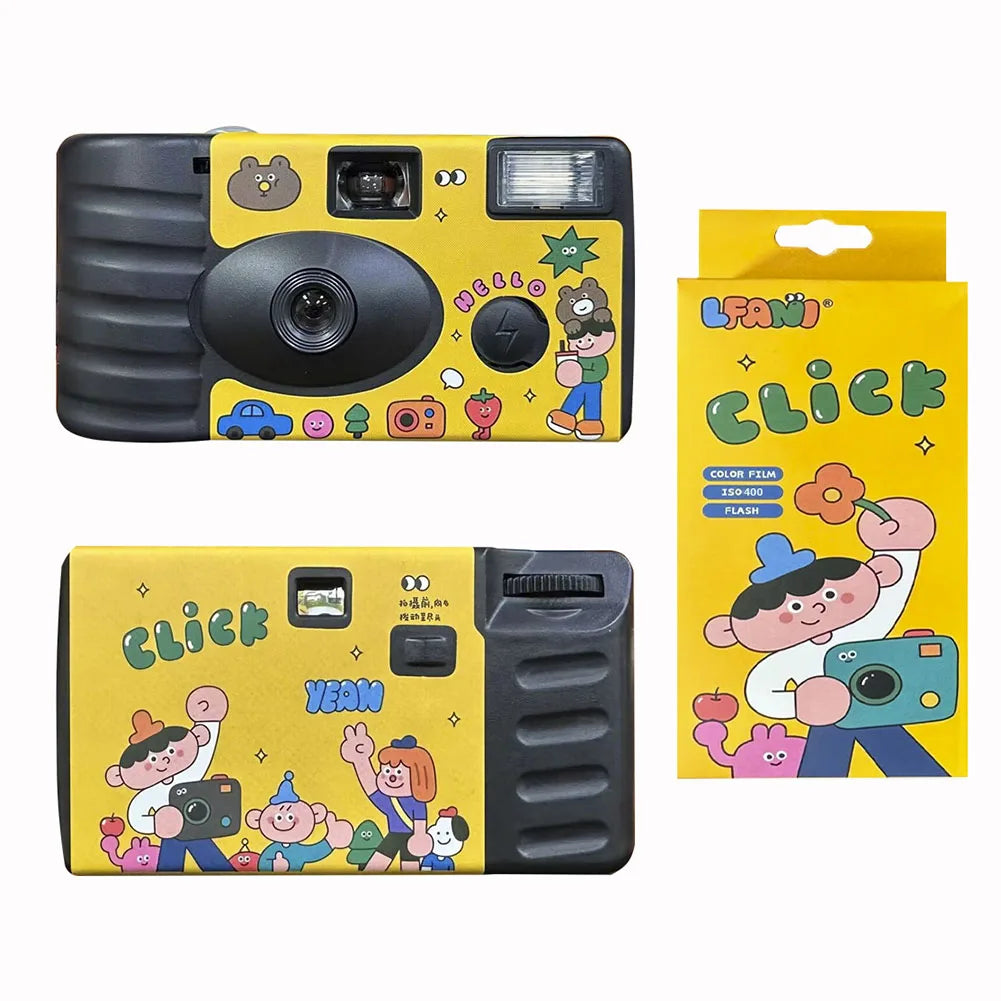 35mm Disposable Film Camera Built-in Flash One Time Use Camera 27 Photos Retro Camera for Birthday Parties