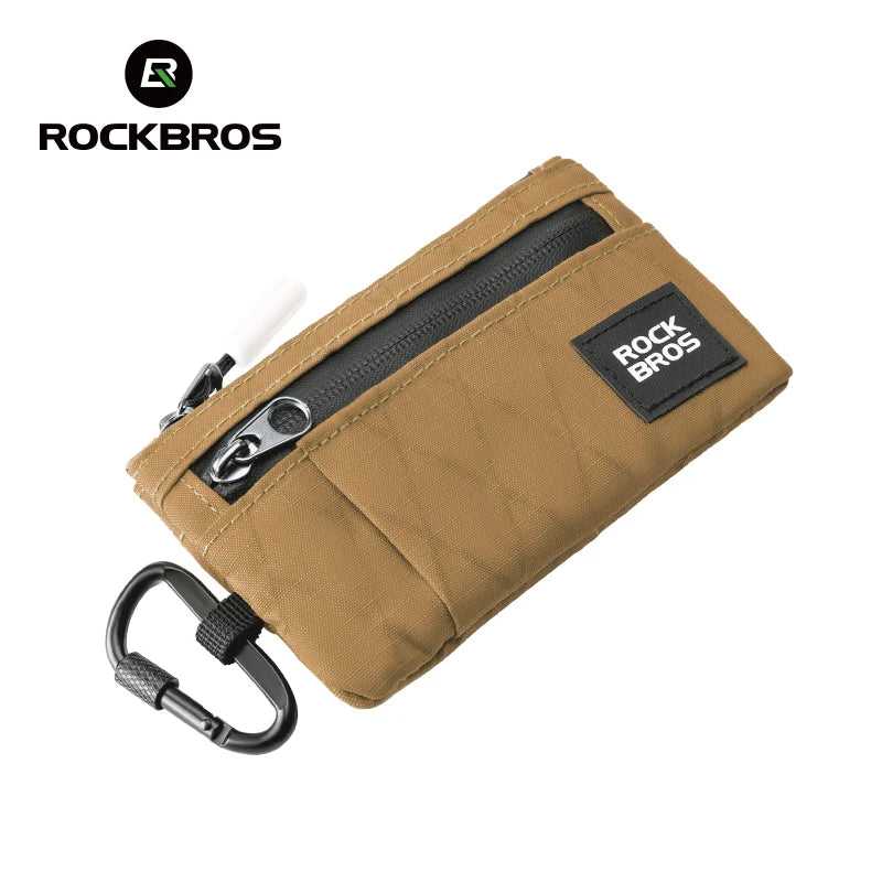 ROCKBROS Portable Wallet Card Bag Ultra-Light Stylish Sports Mini Credit Card Wallet with Hang Lock Compact Storage Bag