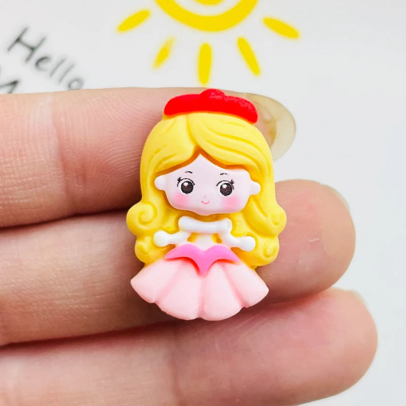 10 Pcs New Mini Kawaii Cartoon Princess Series Resin Scrapbook Diy Jewelry Hairpin Headrope Decoration parts A18