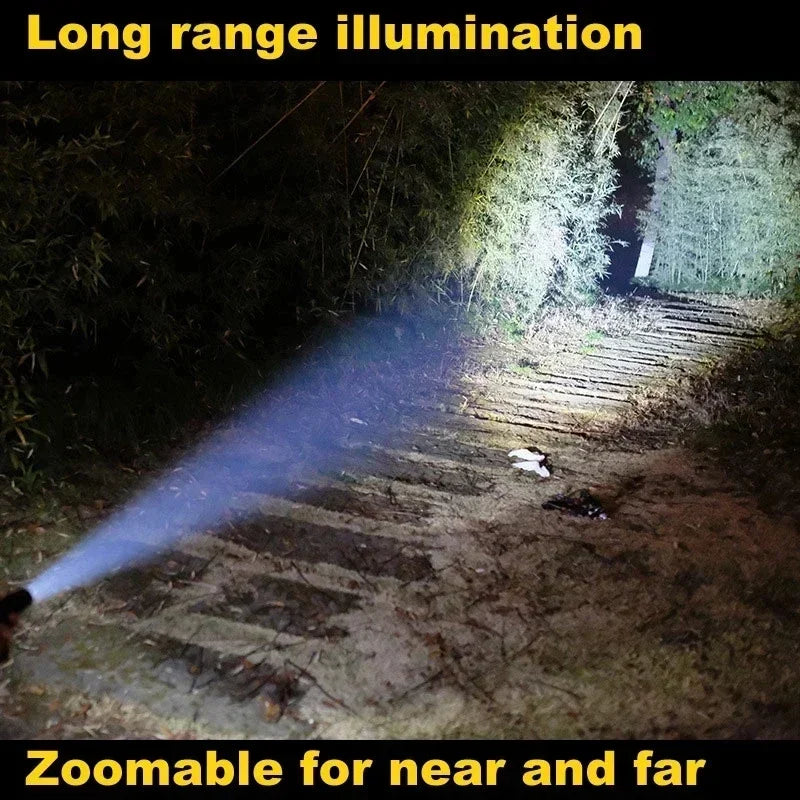 Wolf Tooth Stick Flashlight Strong Light Charging Outdoor Super Bright Multi Functional Telescopic Self Defense Window Patrol