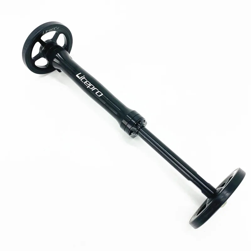Litepro Easywheel & Extension Rod For Brompton Folding Bike Rear Cargo Rack Bearing Easy Wheel Telescopic Bar Aluminum Alloy