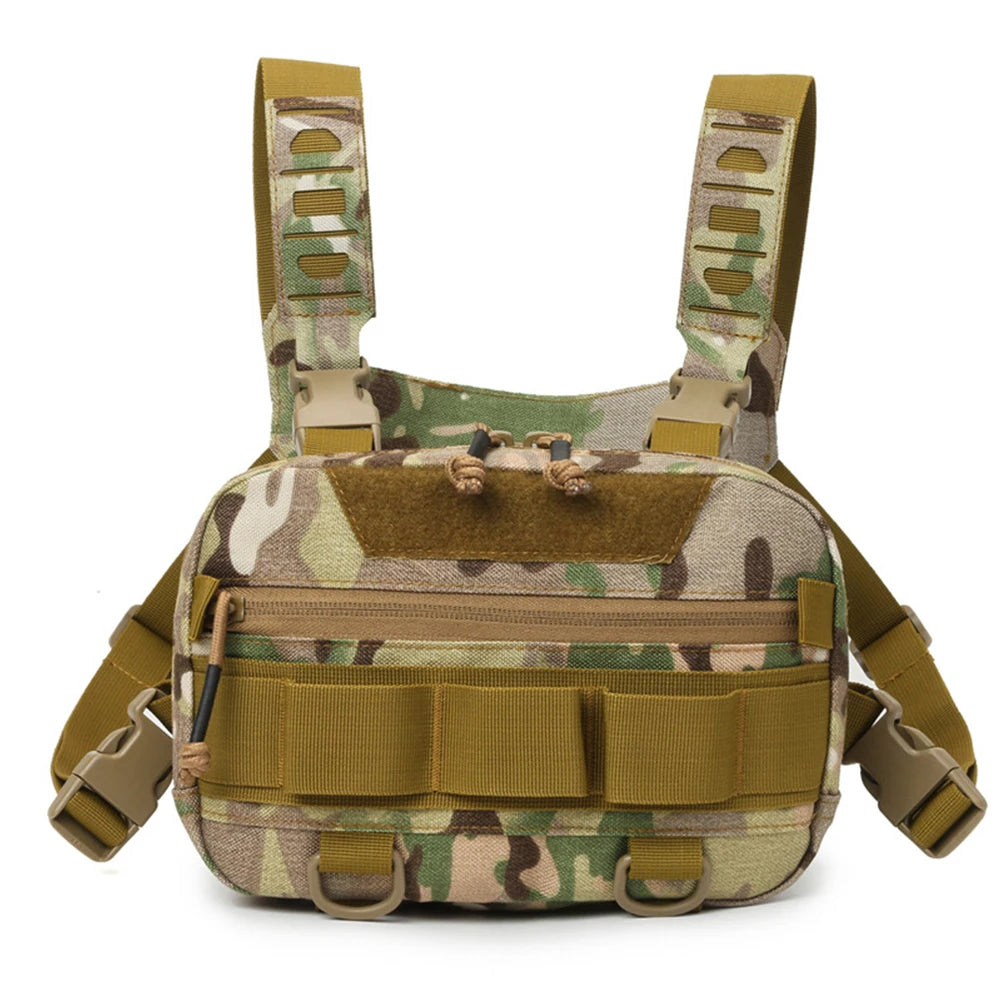 Fishing Chest Bag with Adjustable Straps Climbing Camping Backpack Multi-Pockets Travel Vest Backpack for Outdoor Sports