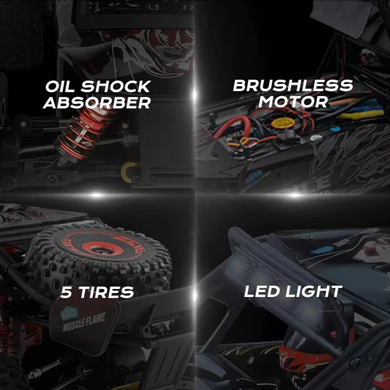 75 KM/H WLtoys 124016 V8 RC Car Brushless 4WD Electric High Speed Off-Road Remote Control Drift Rc Cars for Adults Toys