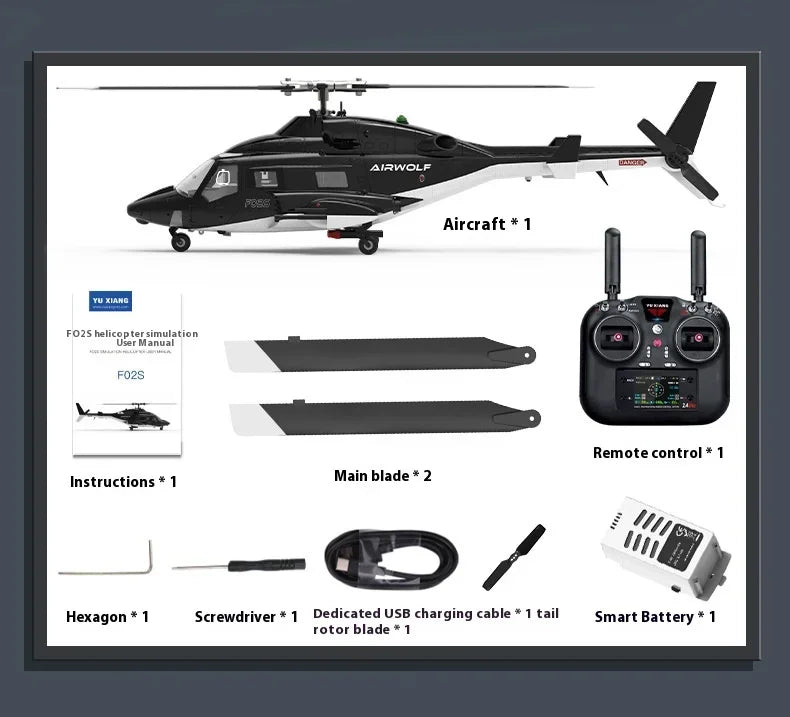Yuxiang F02s Flying Wolf Armed Remote Control Helicopter Gps Positioning Automatic Return 1:34 Remote Control Aircraft 6-Channel