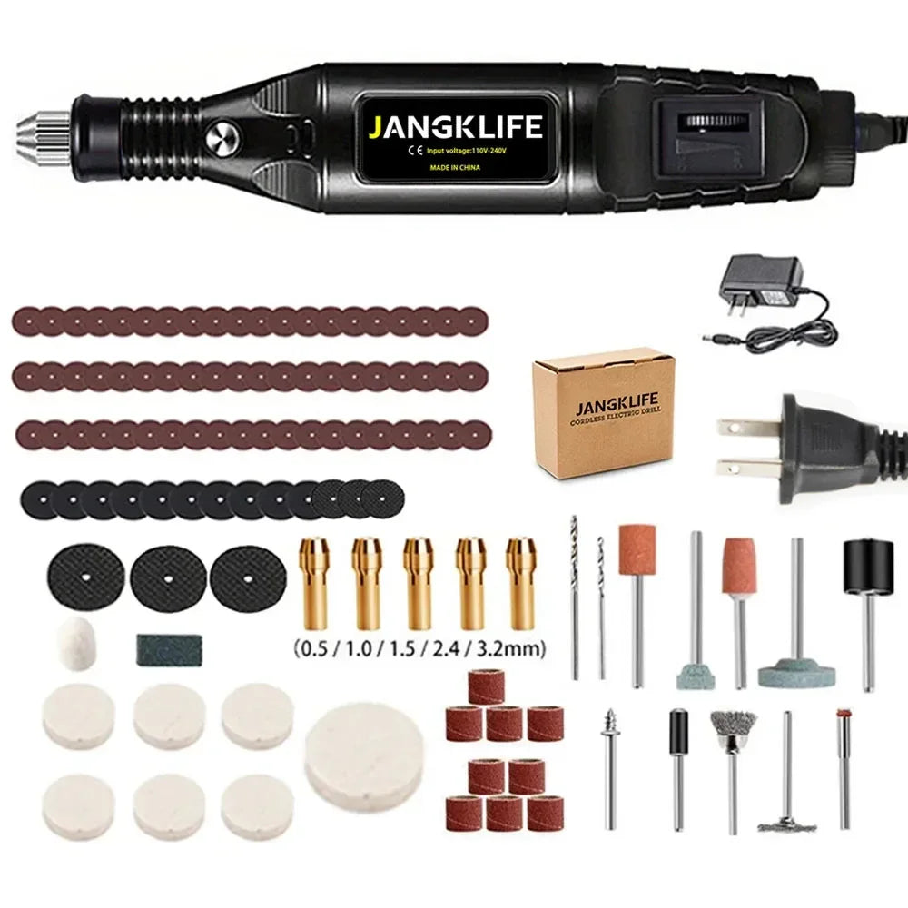 JANGKLIFE 110V 220V Power Tools Electric Mini Drill Die Grinder Engraver Polisher with Rotary Tools Set Kit For 3000 4000