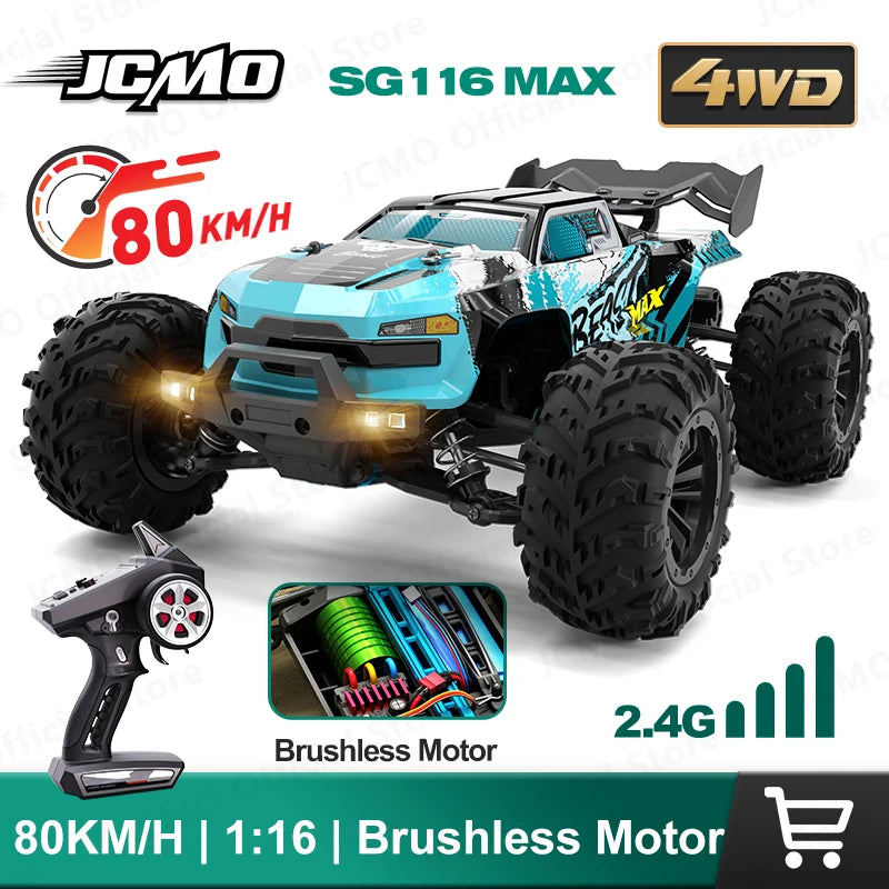 SG116MAX 80KM/H High Speed ​​RC Car Brushless 4WD Off-Road Drift Remote Control Car 1:16 Professional Racing Cars SG116PRO 40KM/H