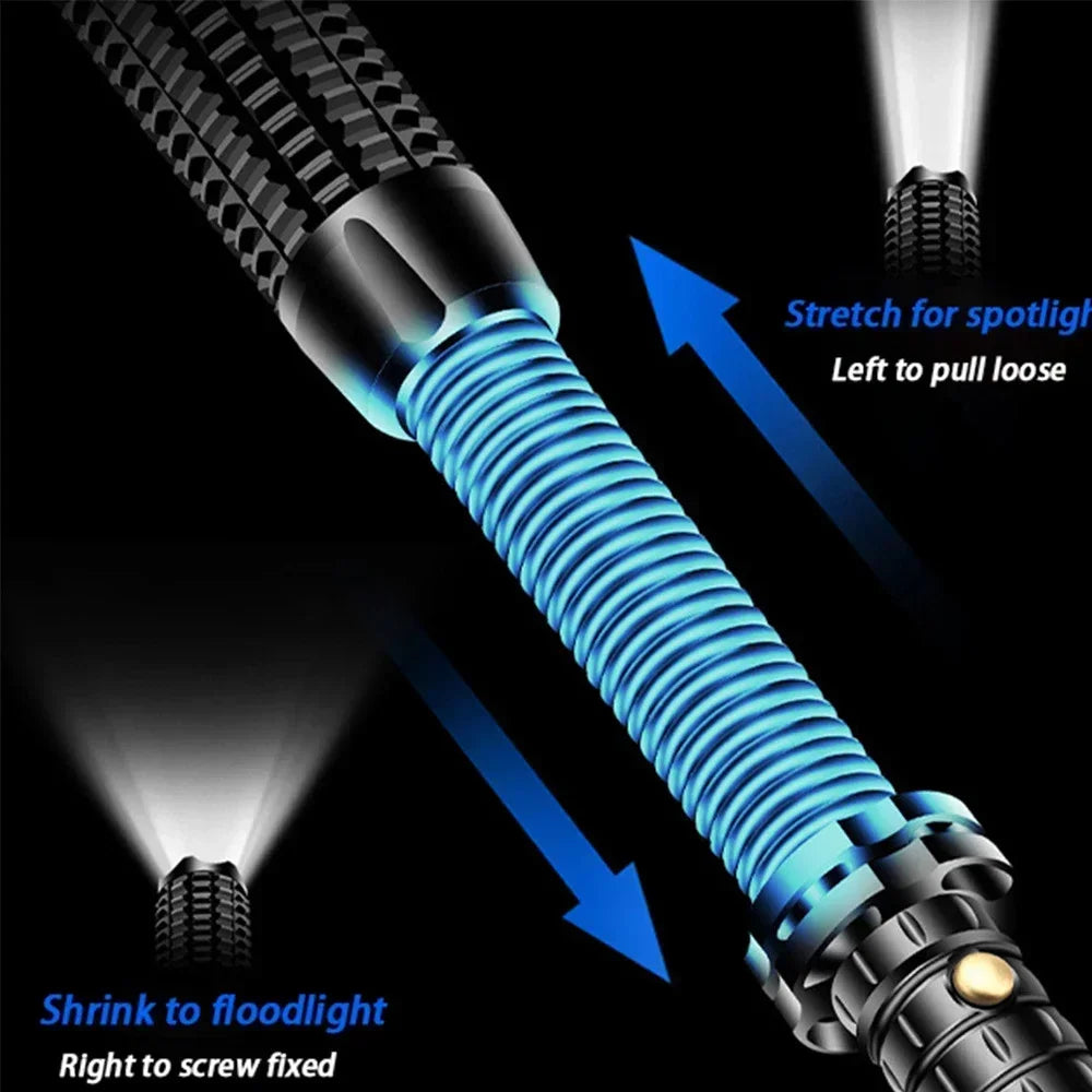 Wolf Tooth Stick Flashlight Strong Light Charging Outdoor Super Bright Multi Functional Telescopic Self Defense Window Patrol