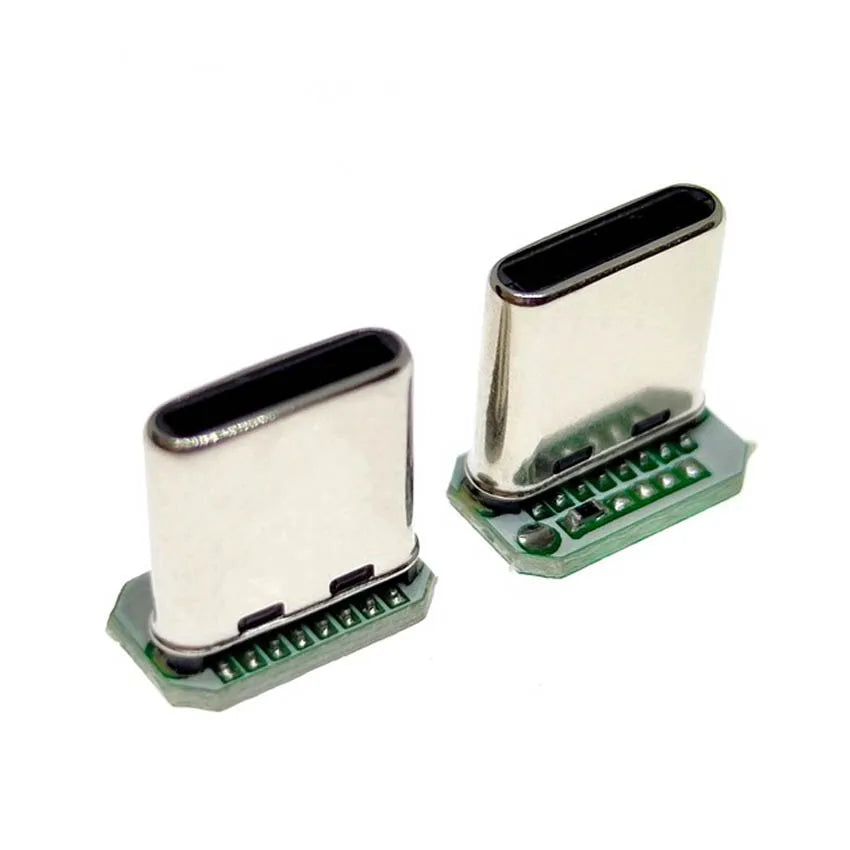 1PCS USB 3.1 Type C Vertical Patch Board 16pin 4 /2Welding Wire Data Band PCB USB Board Male Head 16P Usb C Connector
