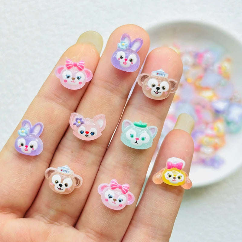 50 Pcs New Cute Resin Puppy Rabbit Fox  Flat Back Ornament Jewelry Making DIY Jewelry Manicure Accessories Crafts A2