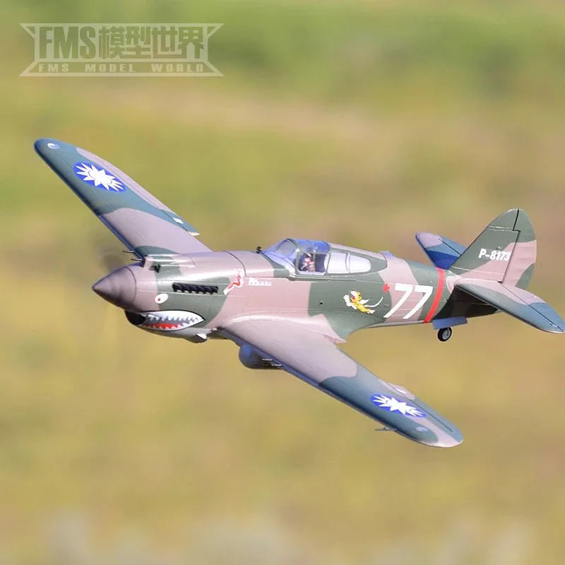 FMS 980mm P-40B Remote Controlled Aircraft Model Assembly Fixed Wing Aircraft Model Birthday Gift Simulation Aircraft Model