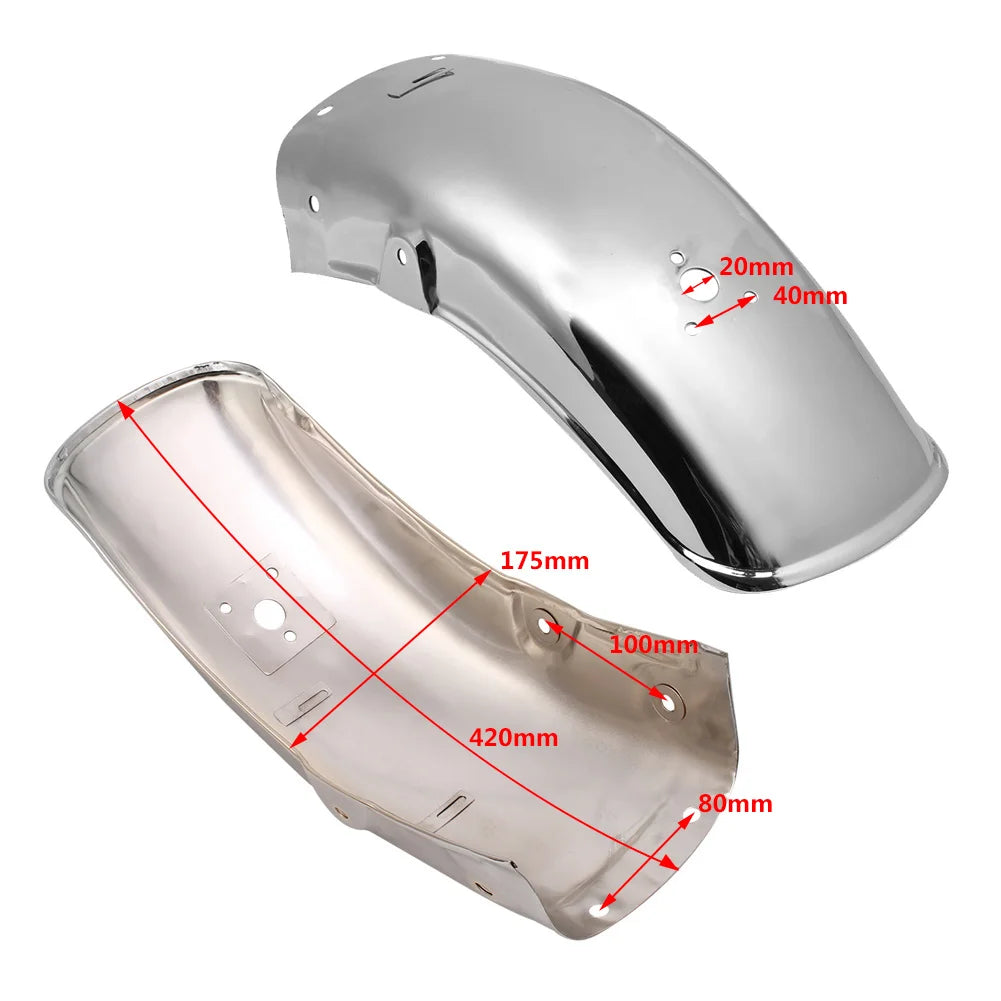 Metal Motorcycle Rear Fender Mudguard Guard Wheel Cover For Harley Honda Suzuki Kawasaki Yamaha Chrome / Black