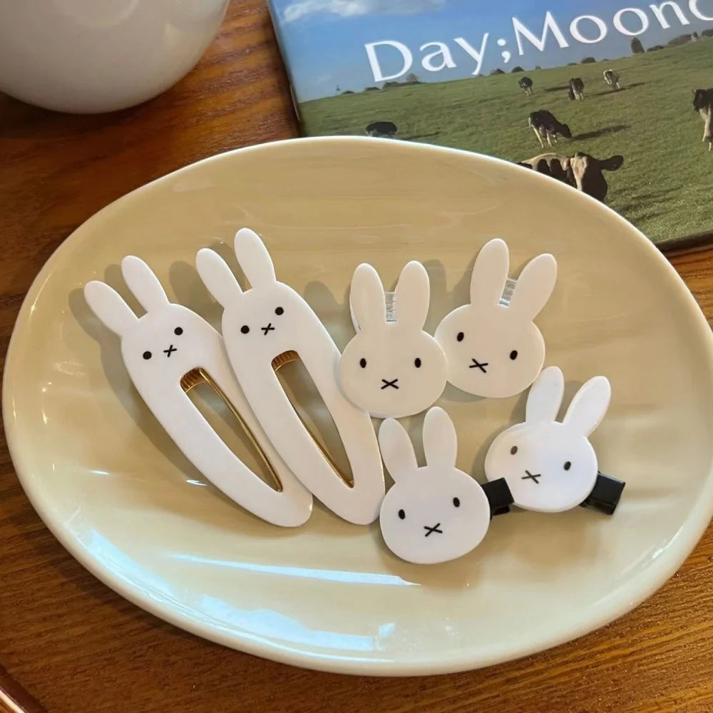 Cute Miffy Kawaii Ins Hair Decoration Clip Princess Bangs Clips Sweet Cool Rabbit Y2K Personality Headwear Student Girl Gifts