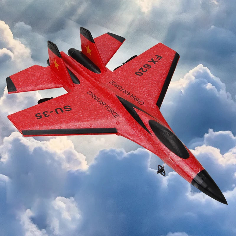 2.4G RC SU35 Fighter Plane FX620 EPP Foam Aircraft Glider LED Lights Remote Control Model Toy for Boys Children