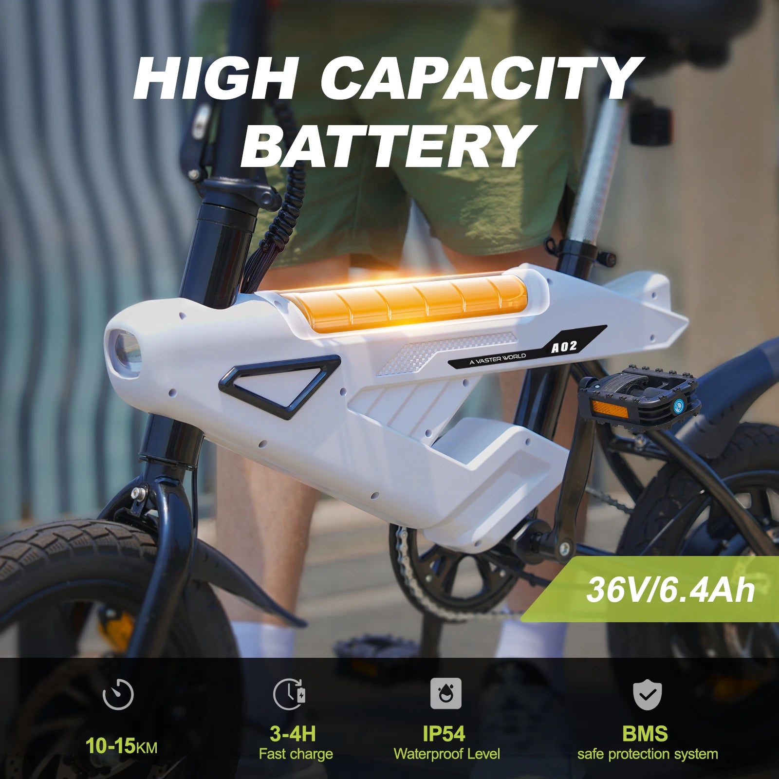 Electric Bicycle E-bike 14-inch Wheel Size With 36 V 6.4 Ah Battery, Digital LCD Display , E-Bike 250 W Motor & 25 Km/h,
