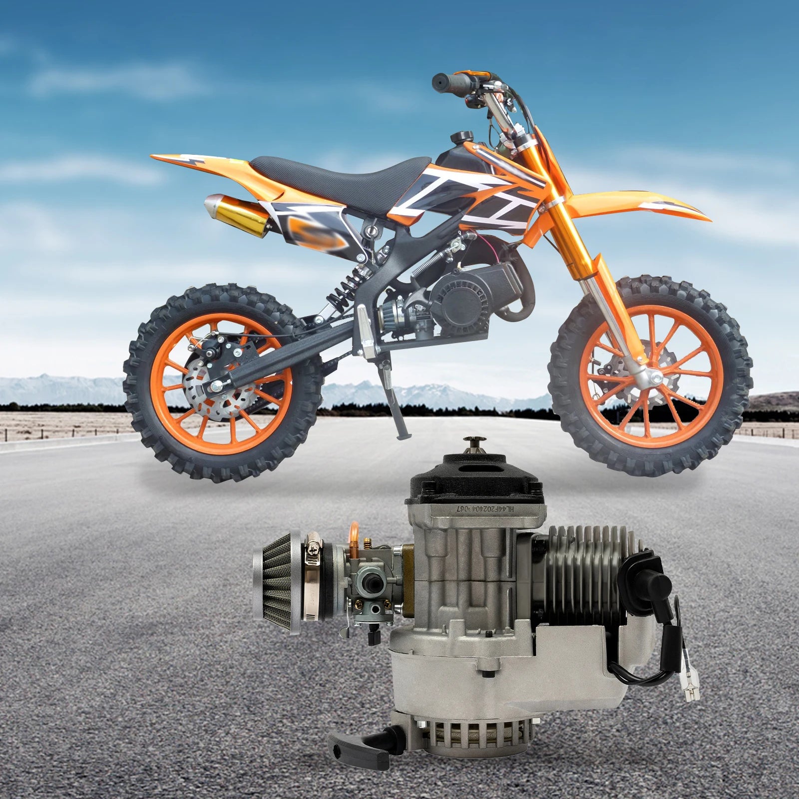 49CC 2Stroke Pull Start Engine Motor for Pocket Bike Mini Dirt Pit Bike Quad ATV