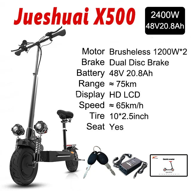 11Inch 72V 6000W Dual Motor Electric Scooter 85KM/H 100KM Long Range Off Road Electric Kick Scooter for adult Foldable with Seat