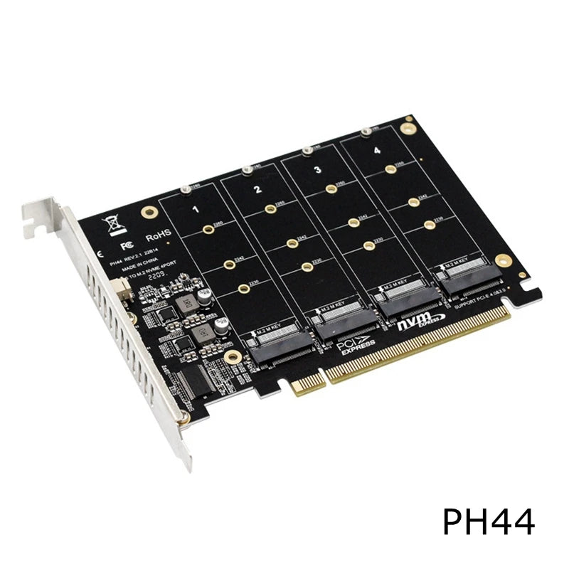 PCIE X16 NVME M.2 RAID Expansion Card PCI-E To SATA 20 Ports JMB585 Chip Adapter Card For ASUS Hyper M.2X16