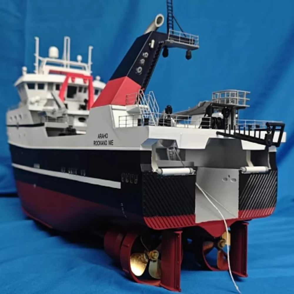 RC Tugboat 100 and 72 Scale ARAHO Fishing Boat Frozen Fish Ship Kit Version Static Ship Model Assembly RC Boat Model Toy