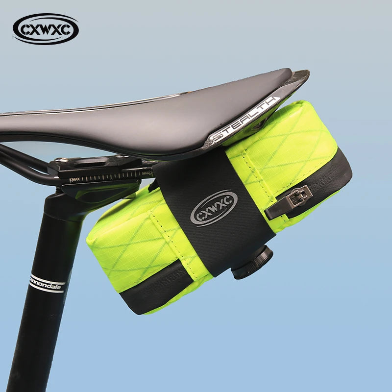 CXWXC Mini Bicycle Saddle Bag 0.6L Lightweight Small MTB Road Bike Tail Bag Portable Multi function boa Lockable Cycling Bag