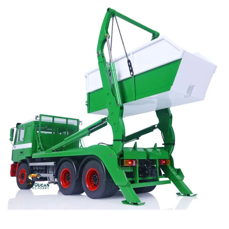 1/14 Hydraulic RC Dump Truck VL18U F2000 Skip Loader Trucks Swing Arm Toucan Painted Finished Loaded Sound Light Car THZH1576