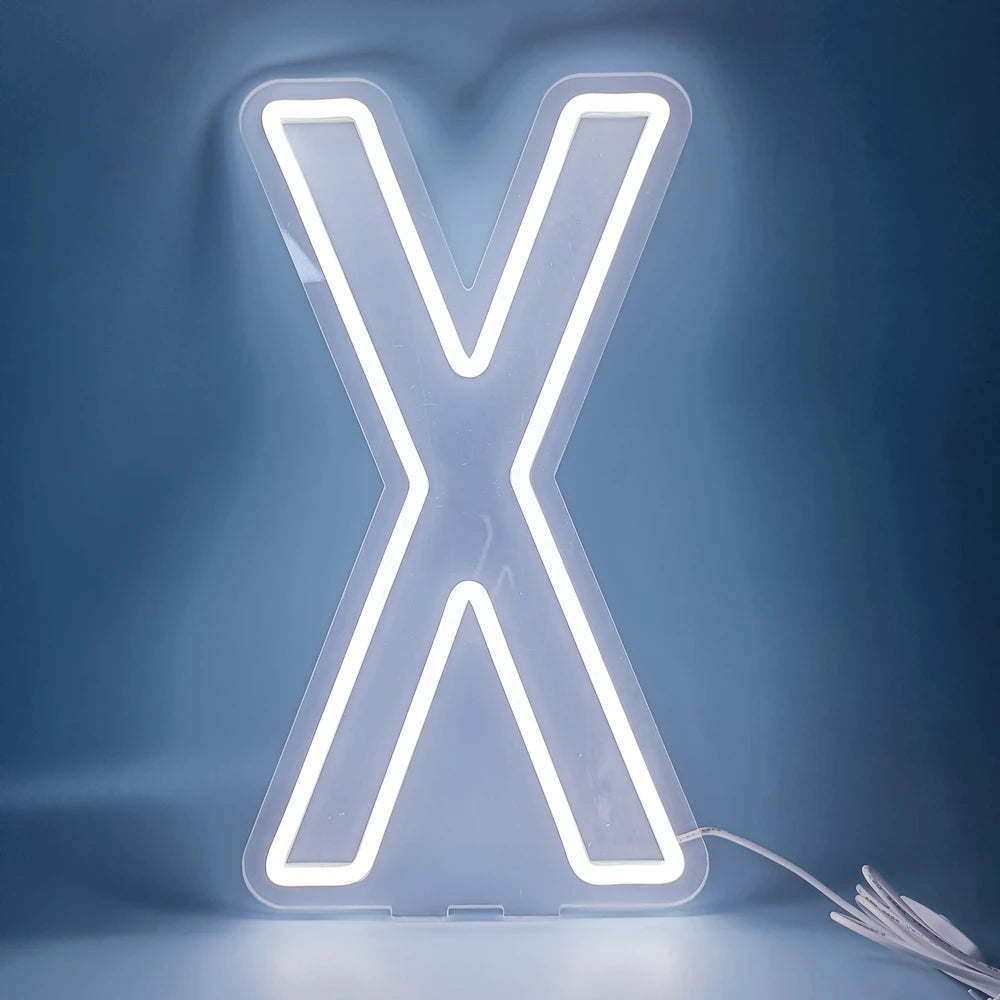 45cm High Stand-Up Neon Letter Sign USB Plug-In Night Light Sweet Alphabet for Wedding Birthday Home Bar Festival Decor