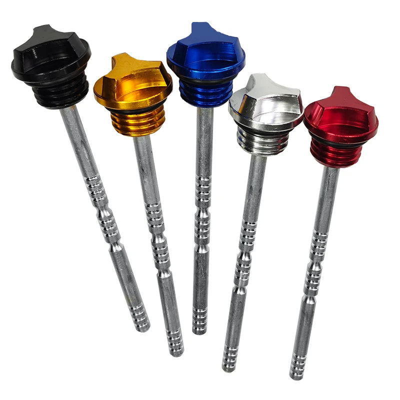 1pc Scooter Motorcycle Engine Oil Dipstick Cap Plug Engine Crankcase Oil Level Gauge Aluminum CNC Machined Motorcycle Part