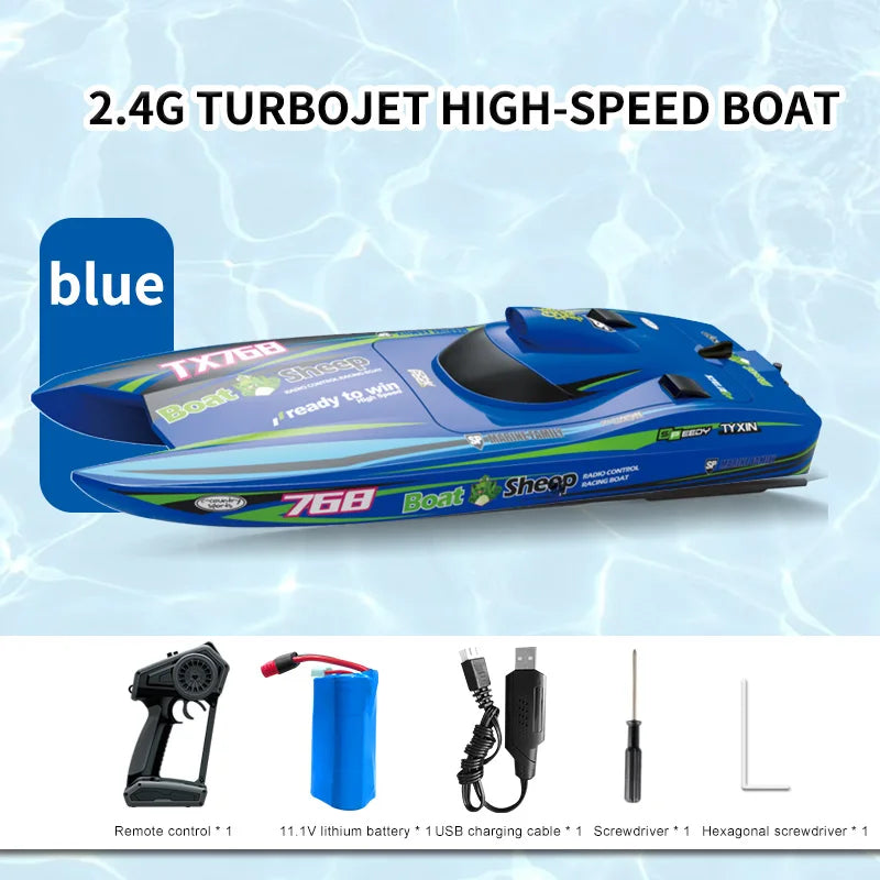 TX768 RC Boat 2.4G Brushless High Speed Remote Control Ship 30km/h Professional Speedboat Watercraft Toys for Children Boys Gift