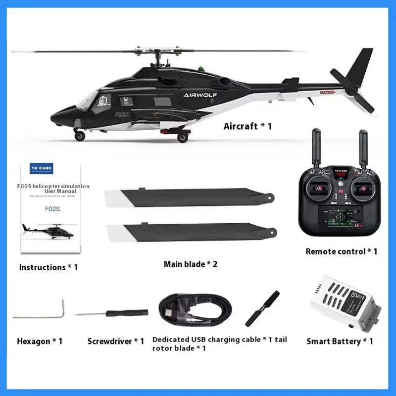 Yuxiang F02s Flying Wolf Armed Remote Control Helicopter Gps Positioning Automatic Return 1:34 Remote Control Aircraft 6-Channel