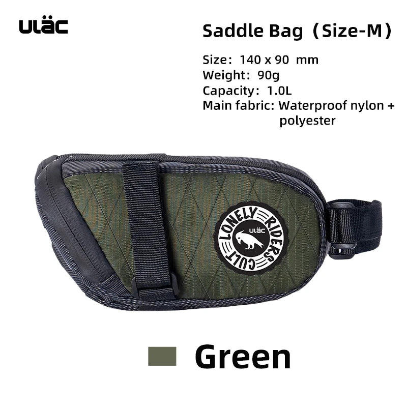 ULAC Cycling Seat Bag 0.6/1/1.3L Multi-color Bicycle Saddle Bag Waterproof MTB Road Bike Repair Tools Bag Tail Pack Accessories