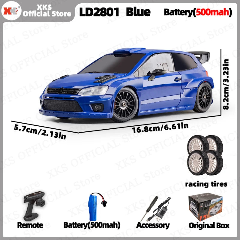 XKS LDRC LD2801 Pro 1/28 4WD RC Car Drift Racing Built-in ESP Gyroscope 2.4G Full Proportional Control RC Toy Gift for Boys Men